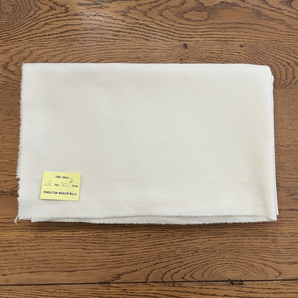 Pendleton Wool Fabric Ivory Cream 100% Wool 60" x 36" Uncut Lightweight